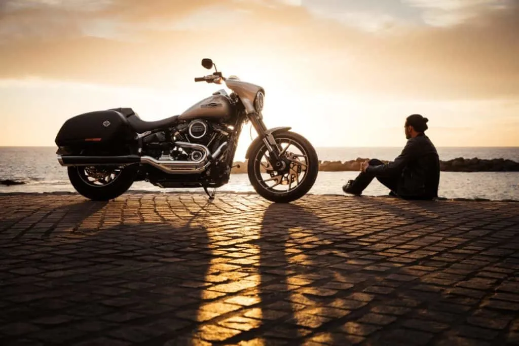 Man with motorcycle