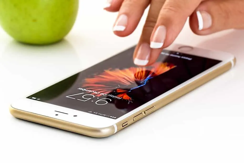 Woman about to open her lock screen