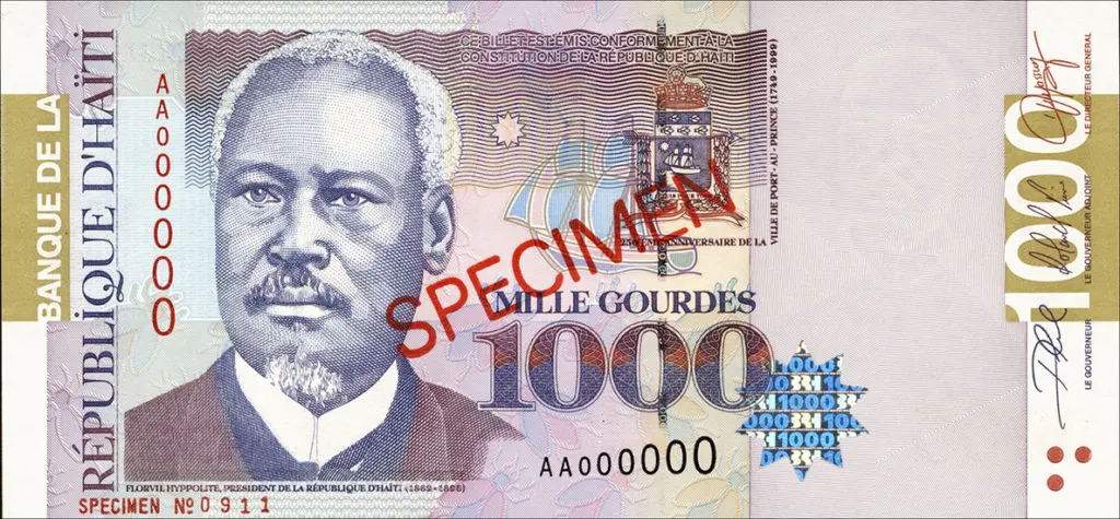 1000 Haitian Gourde Bank Note