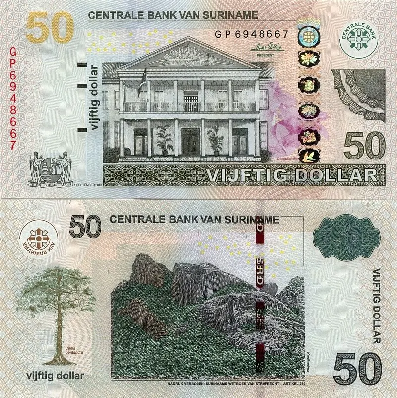 50 Surinamese Dollar Bank Note
