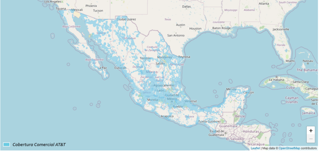 AT&T Unidos Mexico Coverage Map