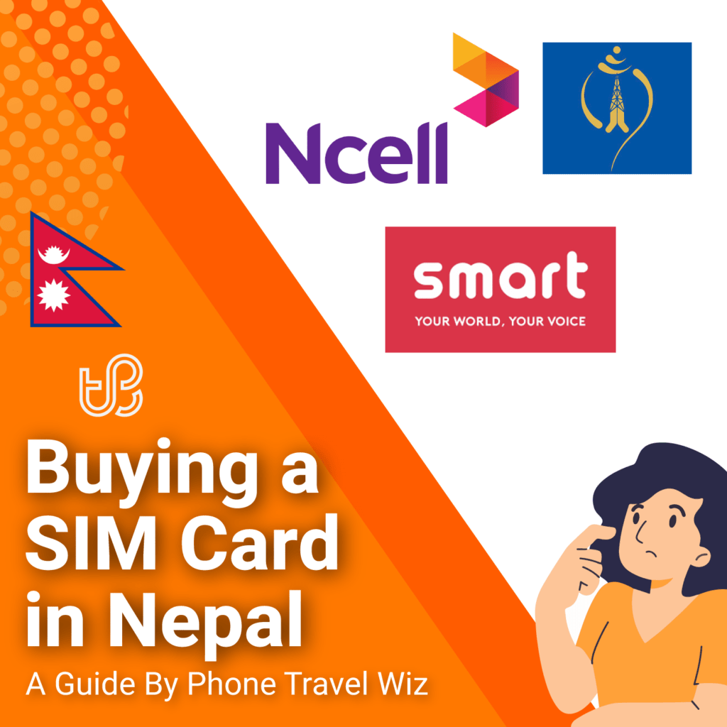 Buying a SIM Card in Nepal Guide (logos of Ncell, Nepal Telecom & Smart)