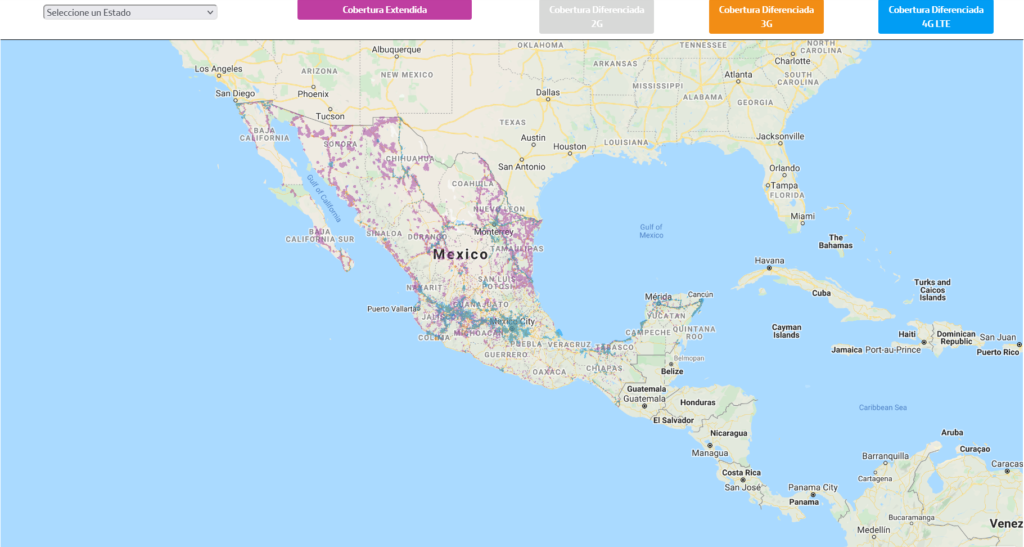 Movistar Mexico 2G 3G 4G LTE Coverage Map