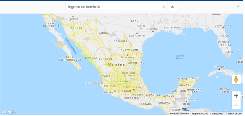 Telcel Mexico 2G Coverage Map