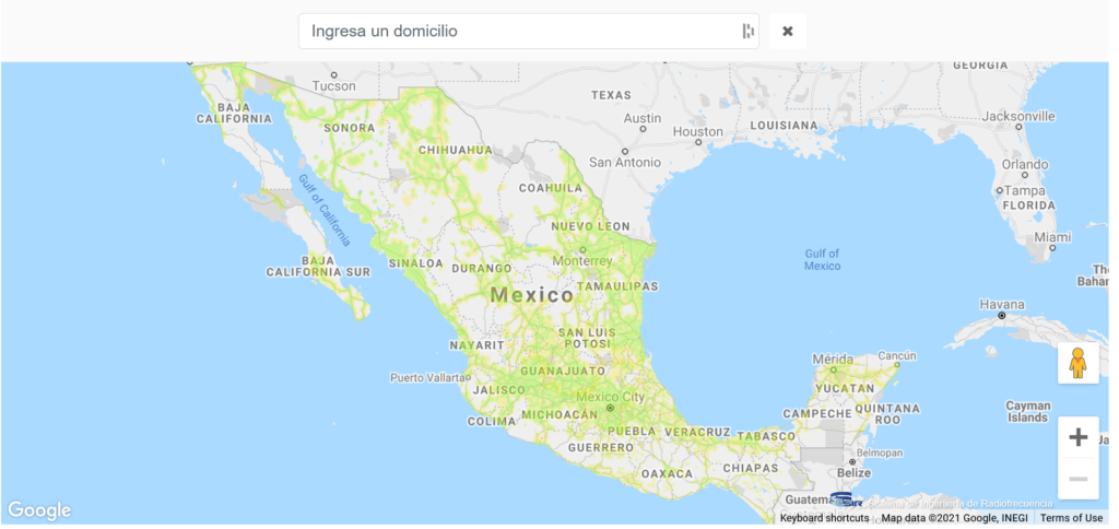 Telcel Mexico 3G Coverage Map