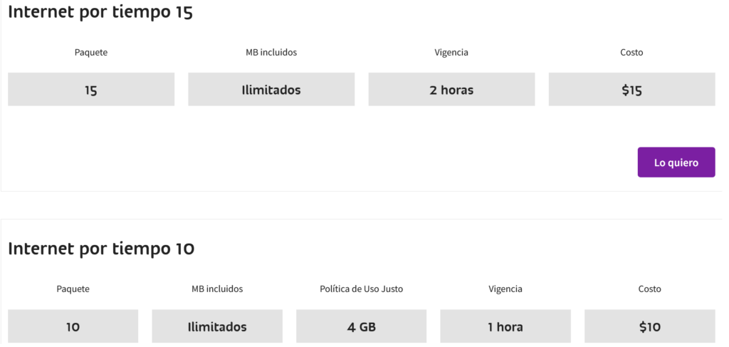Telcel Mexico Internet Por Tiempo Plans