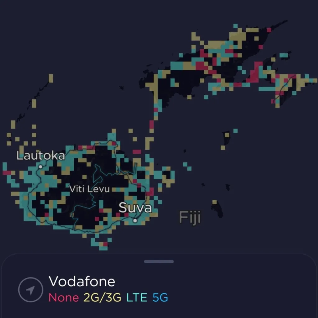 Vodafone Fiji Coverage Map