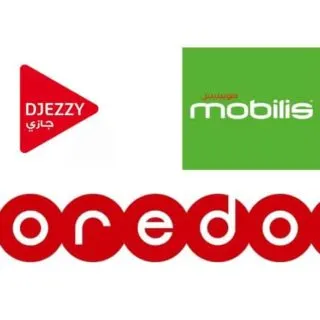 Logos of Telecom Providers in Algeria: Djezzy, Mobilis, and Ooredoo