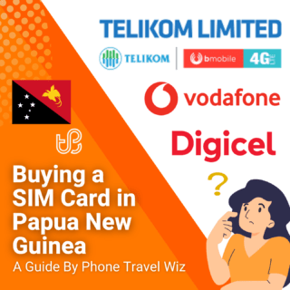 Buying a SIM Card in Papua New Guinea Guide (logos of Telikom Limited, Telikom, bmobile, Vodafone & Digicel)