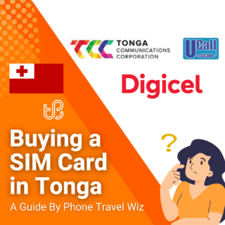 Buying a SIM Card in Tonga Guide (logos of Tonga Communicatoins Corporation, Ucall & Digicell)