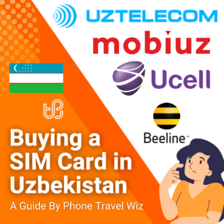 Buying a SIM Card in Uzbekistan Guide (logos of Uztelecom, Mobiuz, Ucell & Beeline)