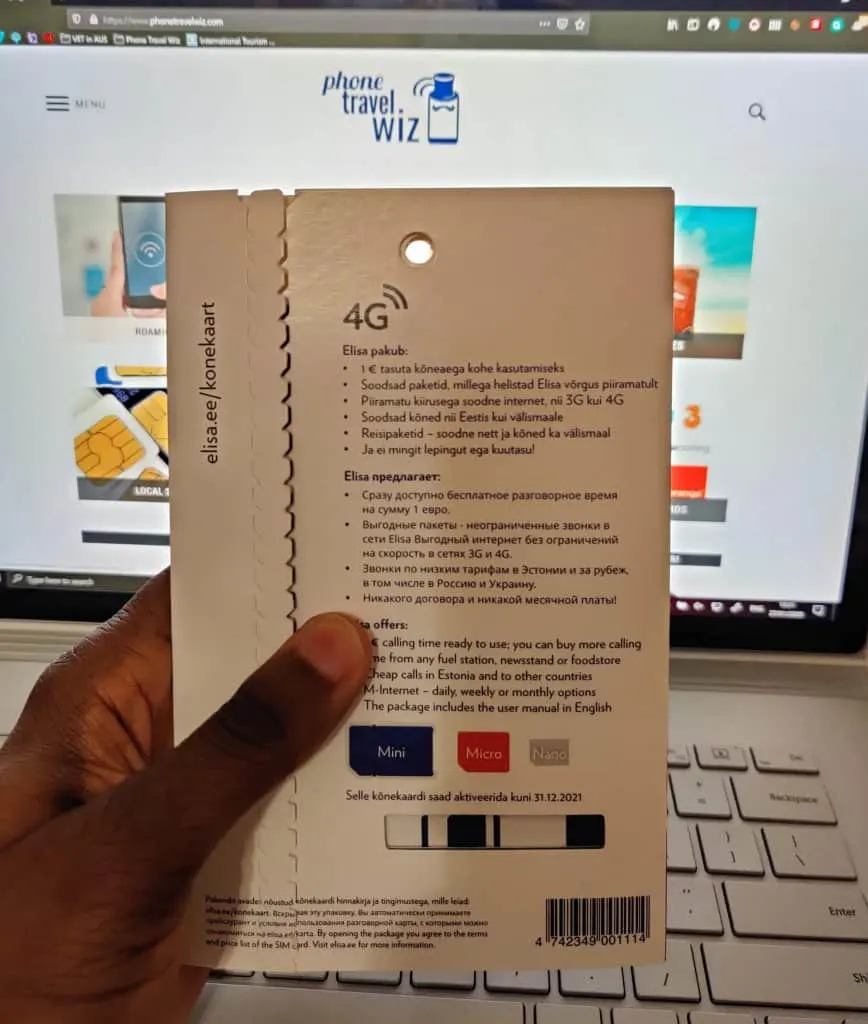 Elisa SIM Card starter pack - back