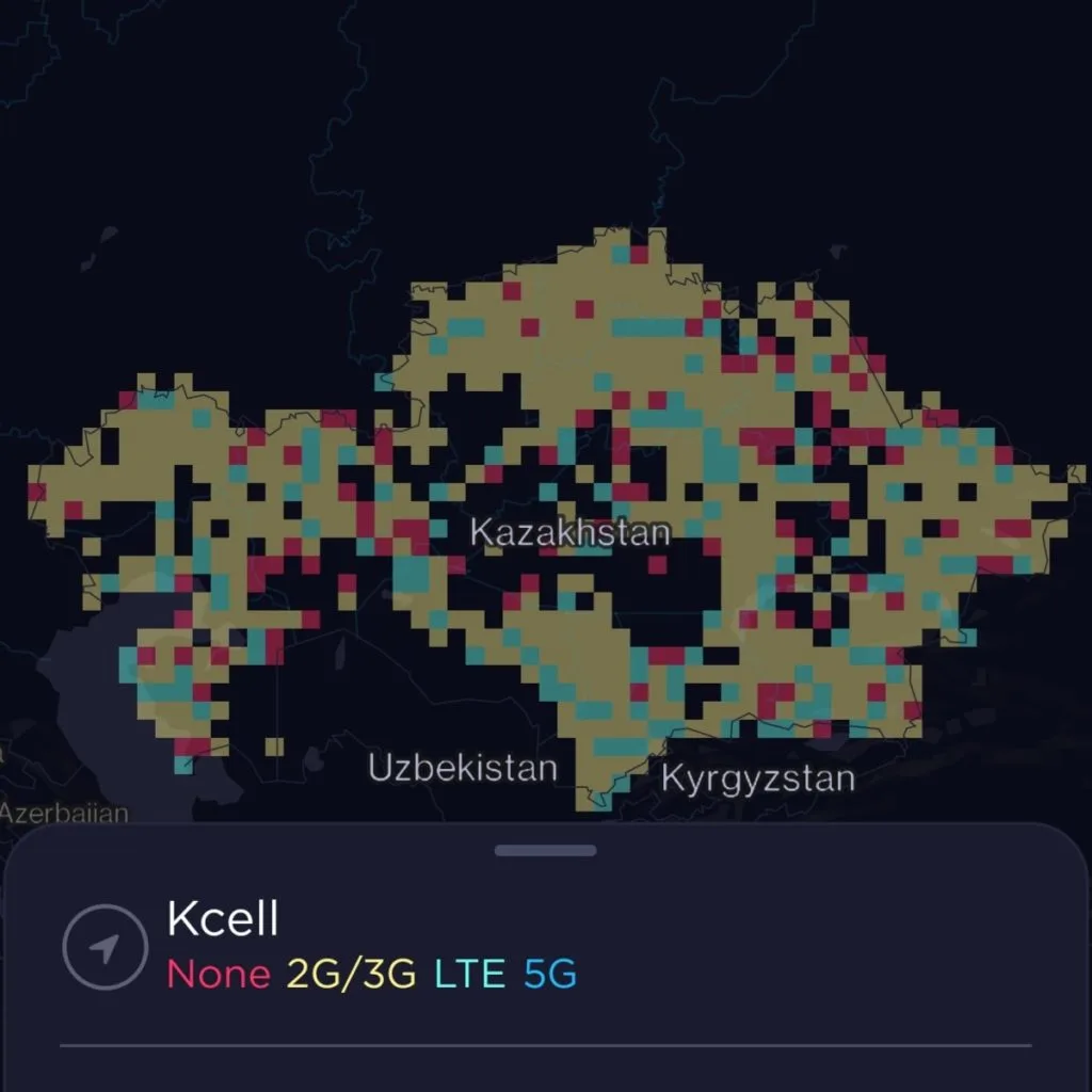Kcell Kazakhstan Coverage Map