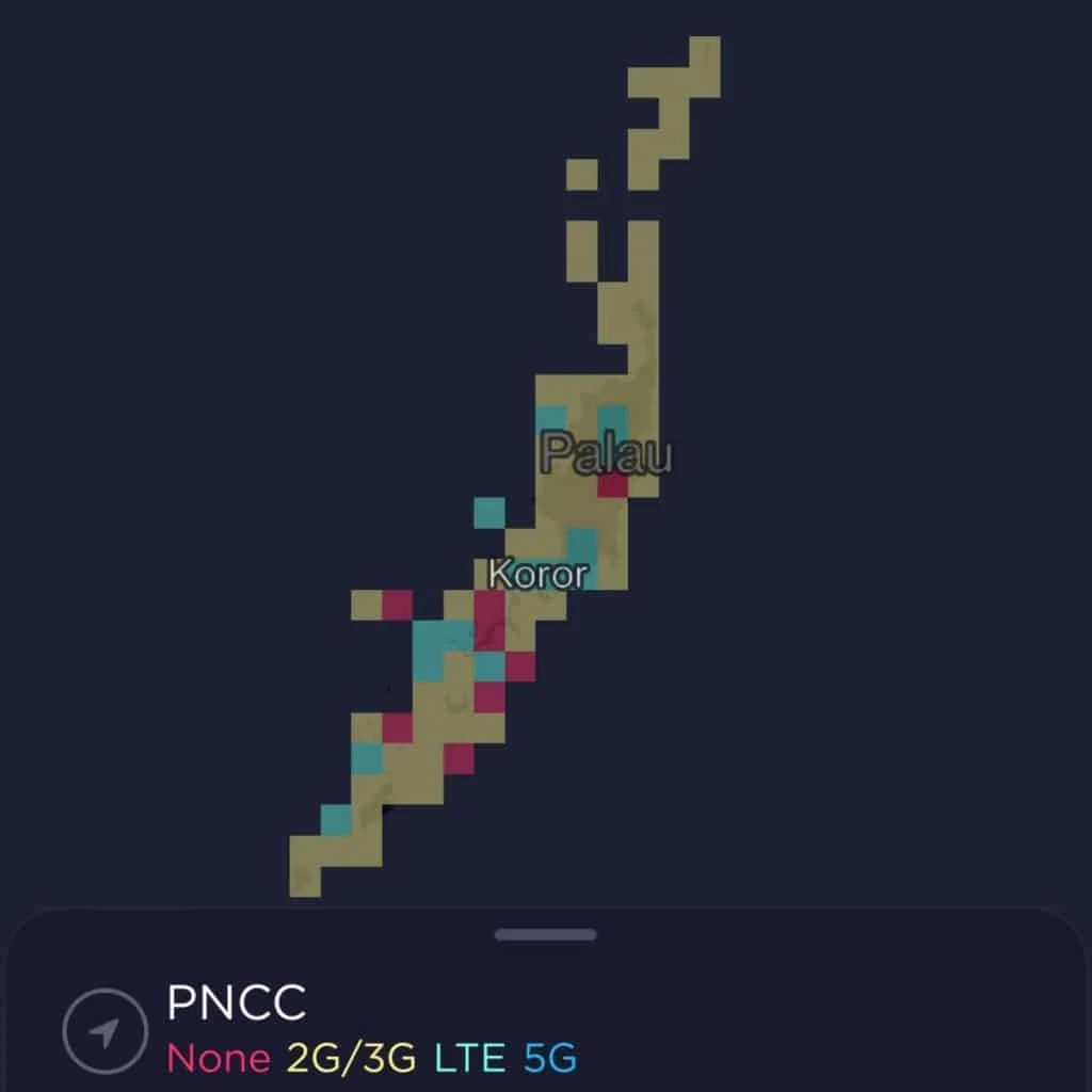 PalauCel by PNCC Coverage Map