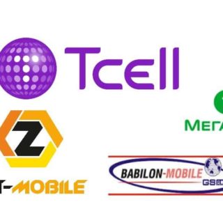 Logos of Telecom Providers in Tajikistan: Tcell, Megafon, Zet Mobile, and Babilon Mobile
