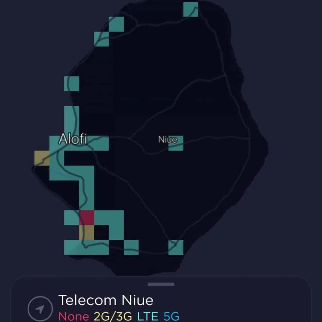 Telecom Niue Coverage Map