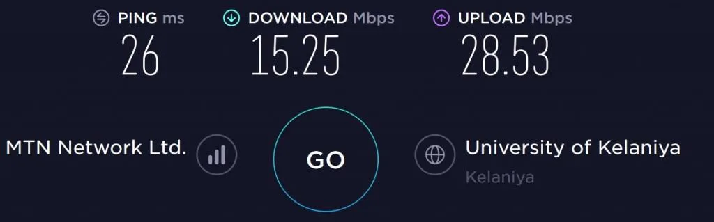 Dialog speed test at Colombo International Airport