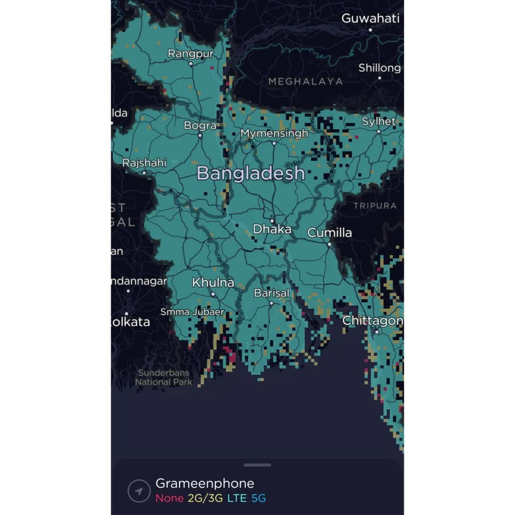 Grameenphone Bangladesh Coverage Map