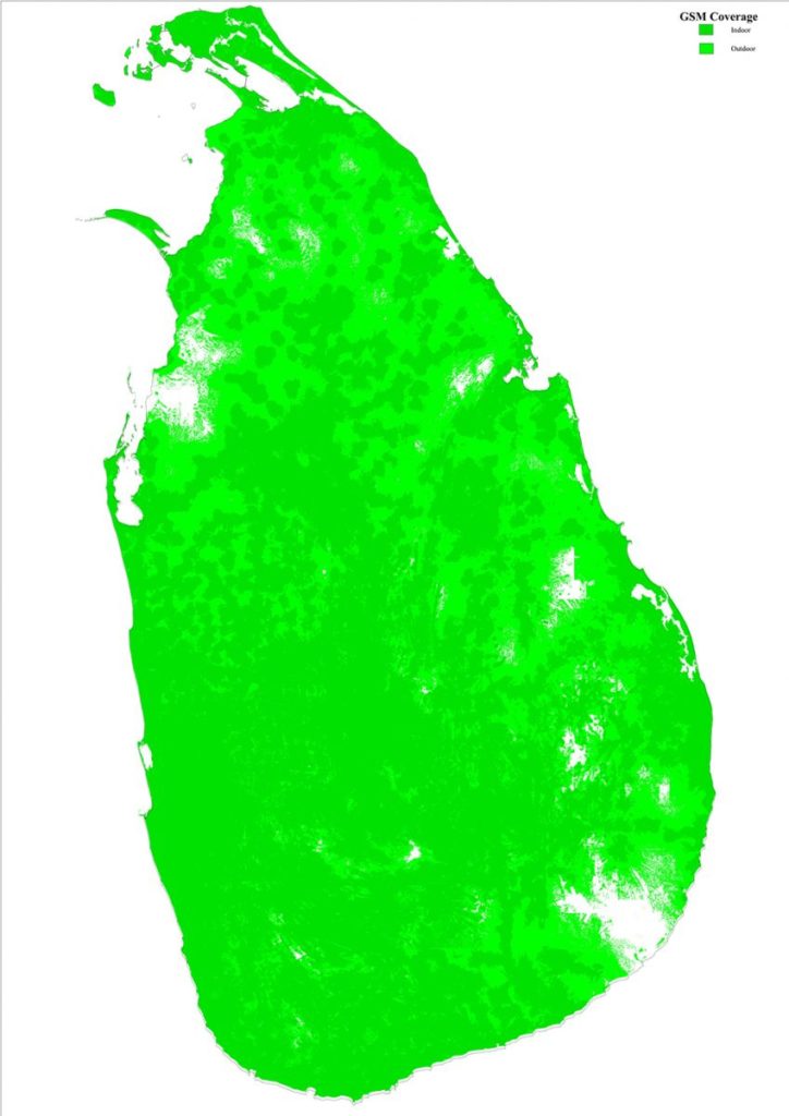 SLT Mobitel Sri Lanka 2G Coverage Map