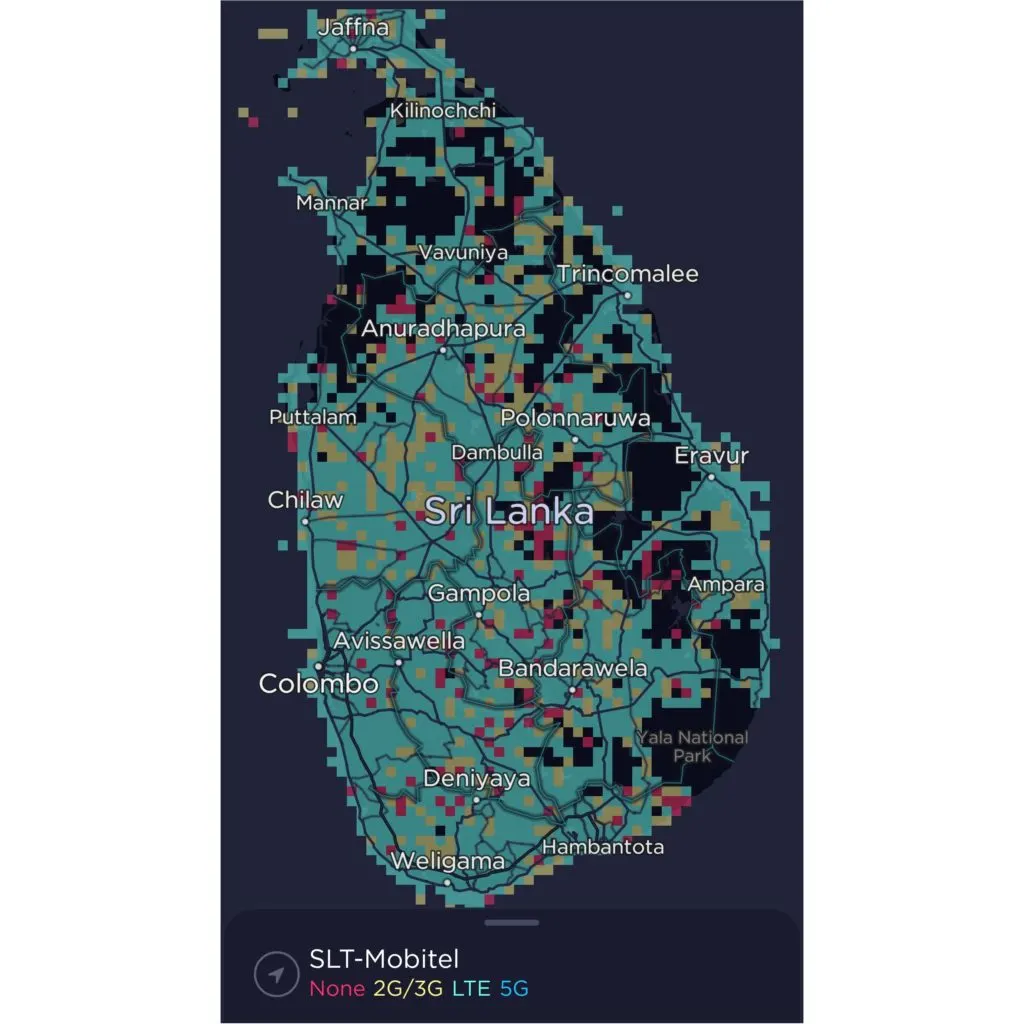 SLT Mobitel Sri Lanka Coverage Map