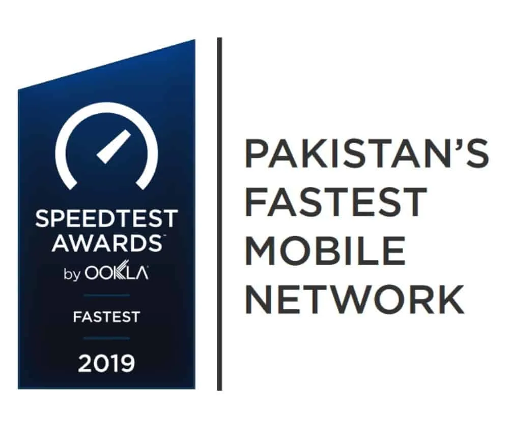 Speedtest Awards Pakistan's Fastest Mobile Network 2019 Award
