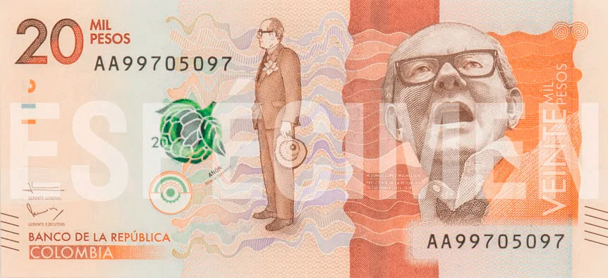 20 000 Colombian Peso Bank Note