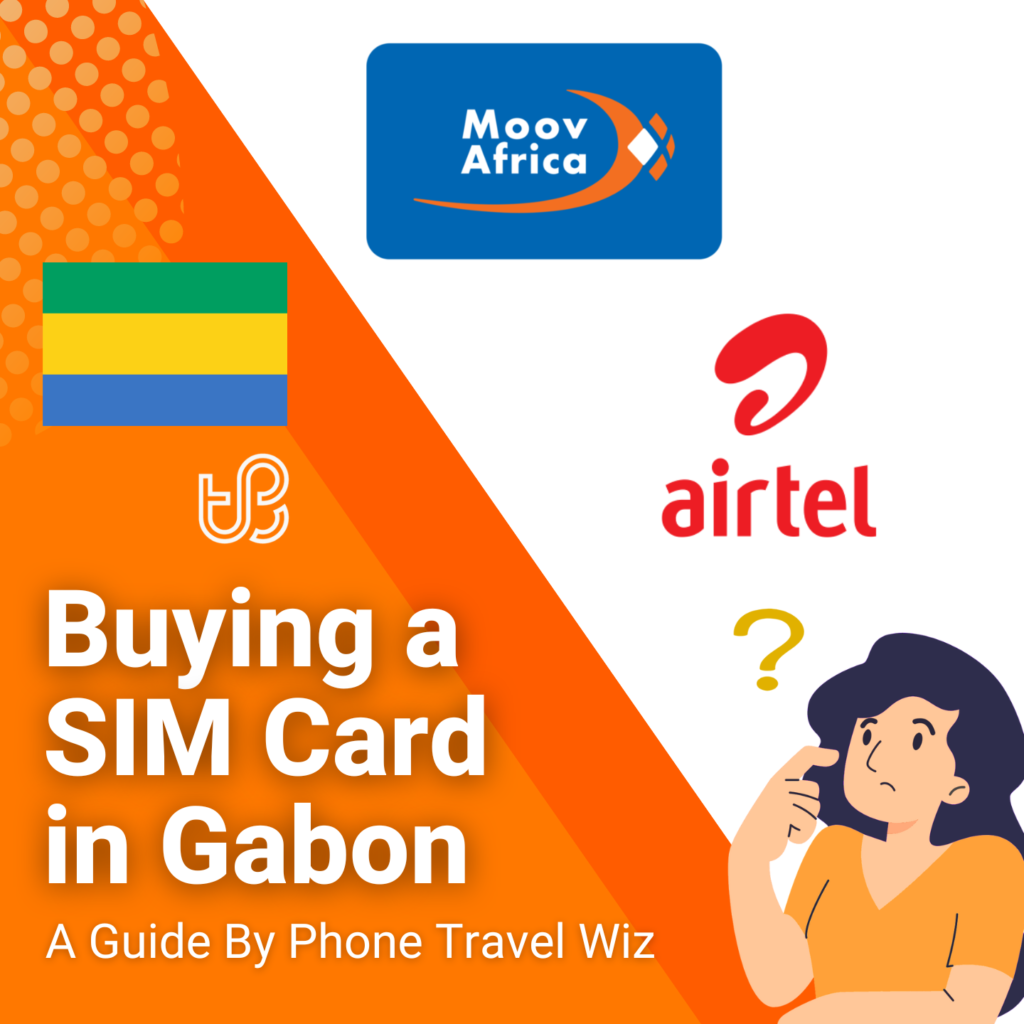 Buying a SIM Card in Gabon Guide (logos of Airtel and Moov Africa)