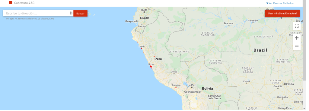 Claro Peru 4.5G Coverage Map