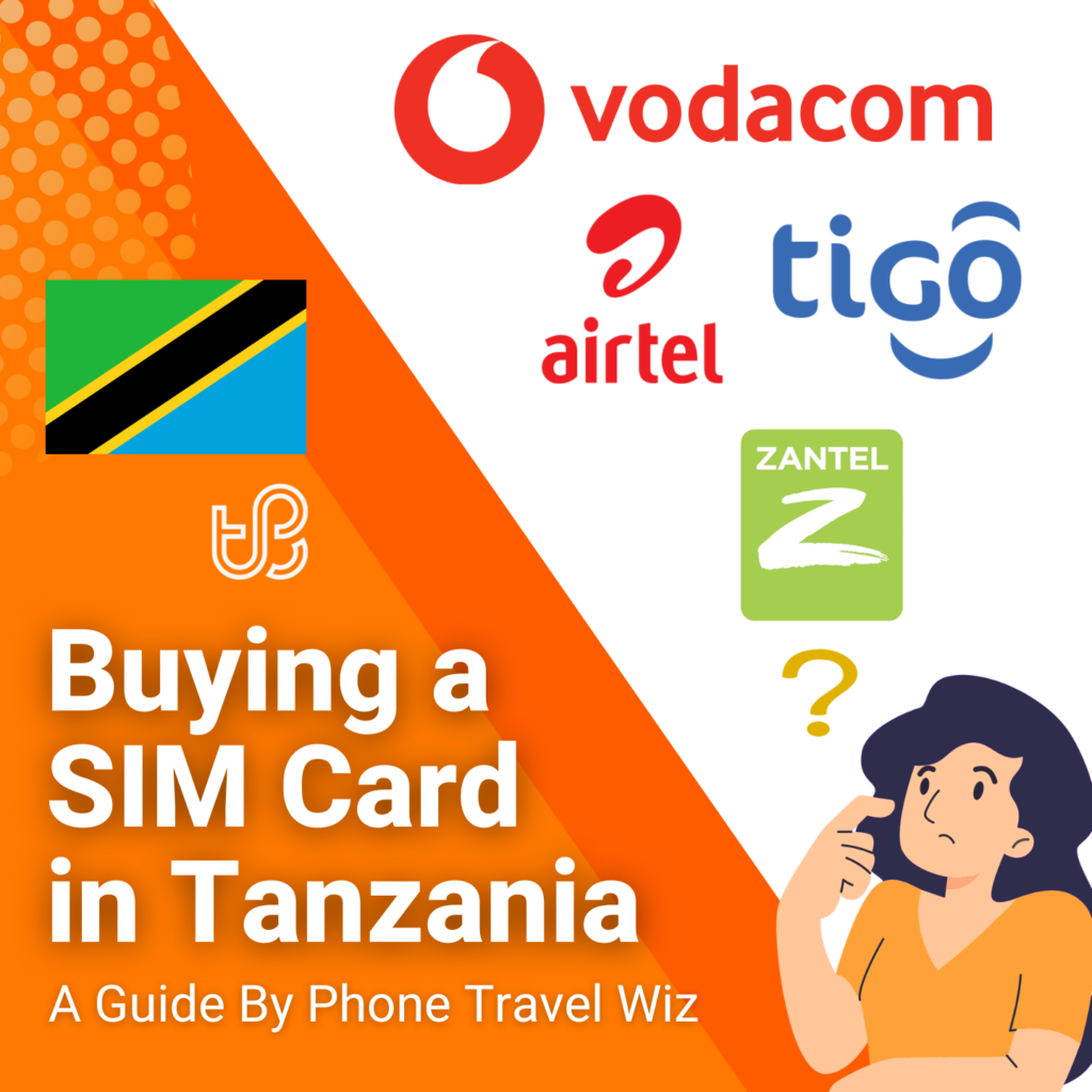 Buying a SIM Card in Tanzania Guide (logos of Vodacom, Airtel, Tigo & Zantel)
