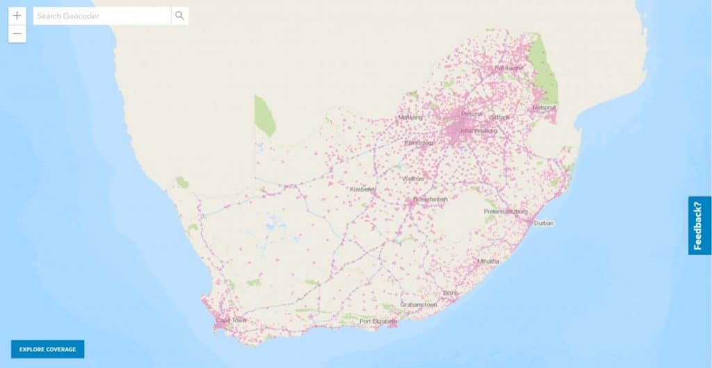 Telkom South Africa Coverage Map