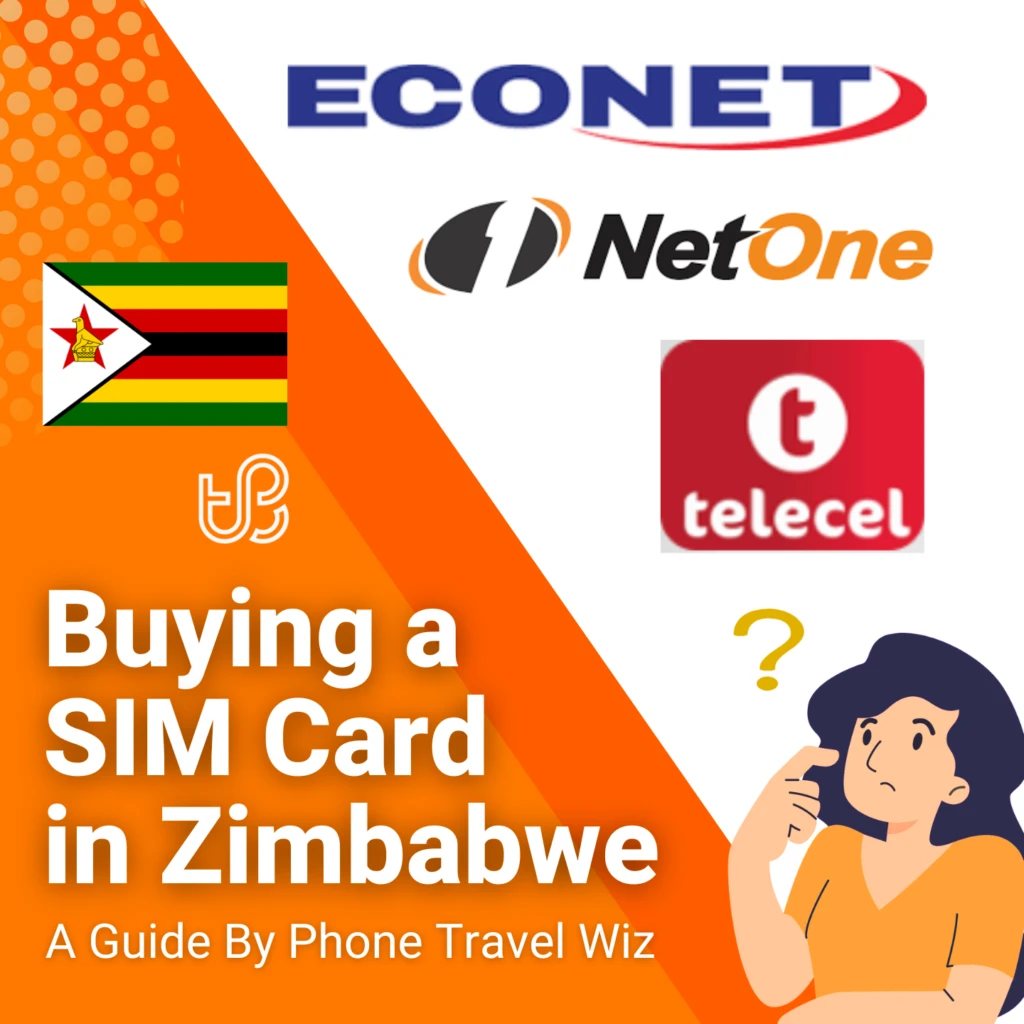 Buying a SIM Card in Zimbabwe Guide (logos of Econet, Netone & Telecel)