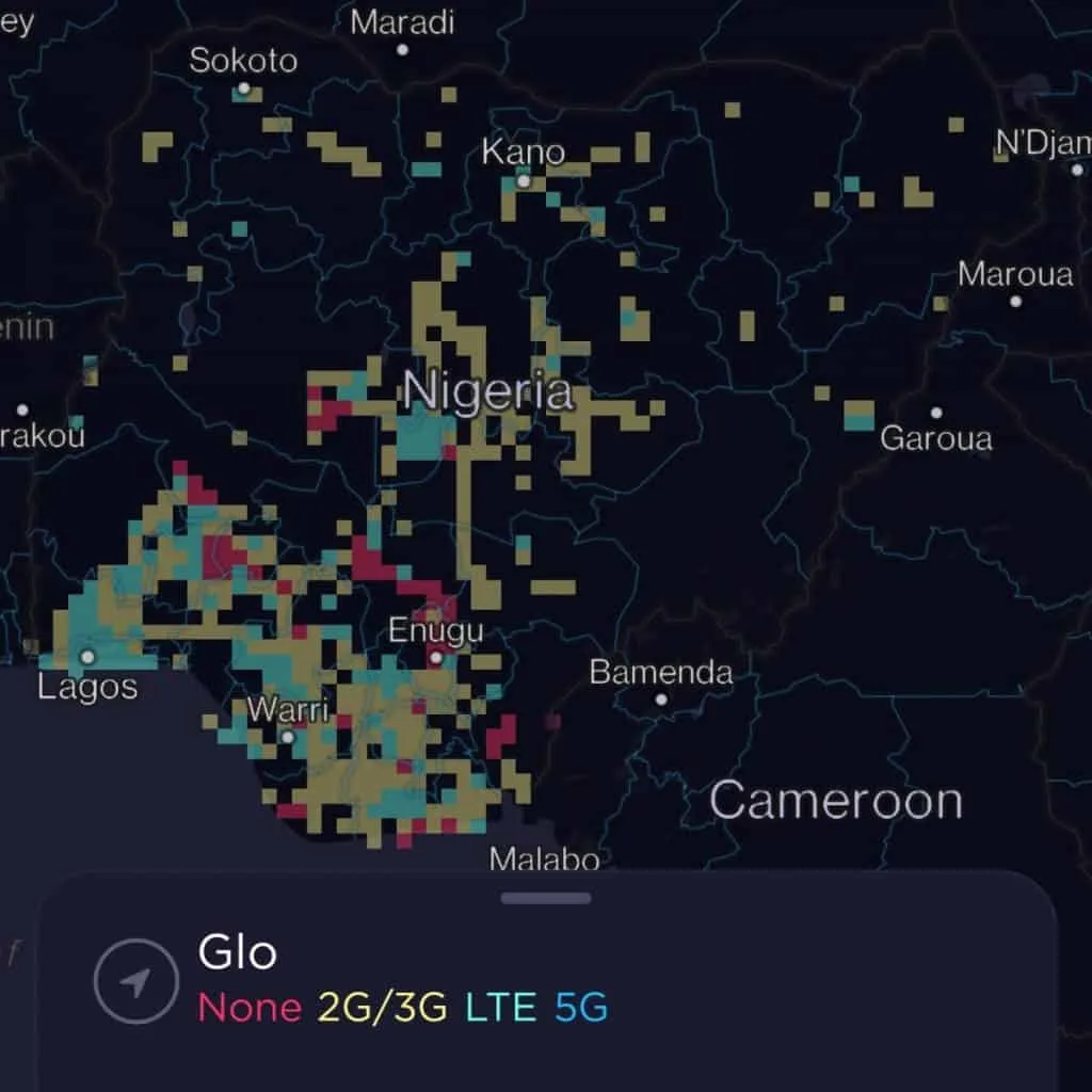 Glo Mobile Nigeria Coverage Map