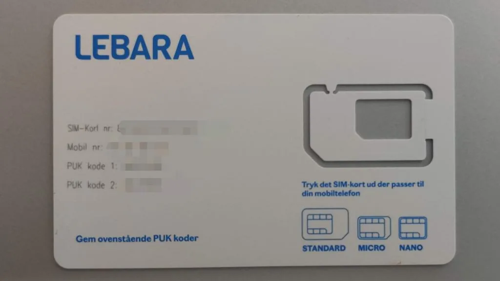 Lebara Denmark SIM Card