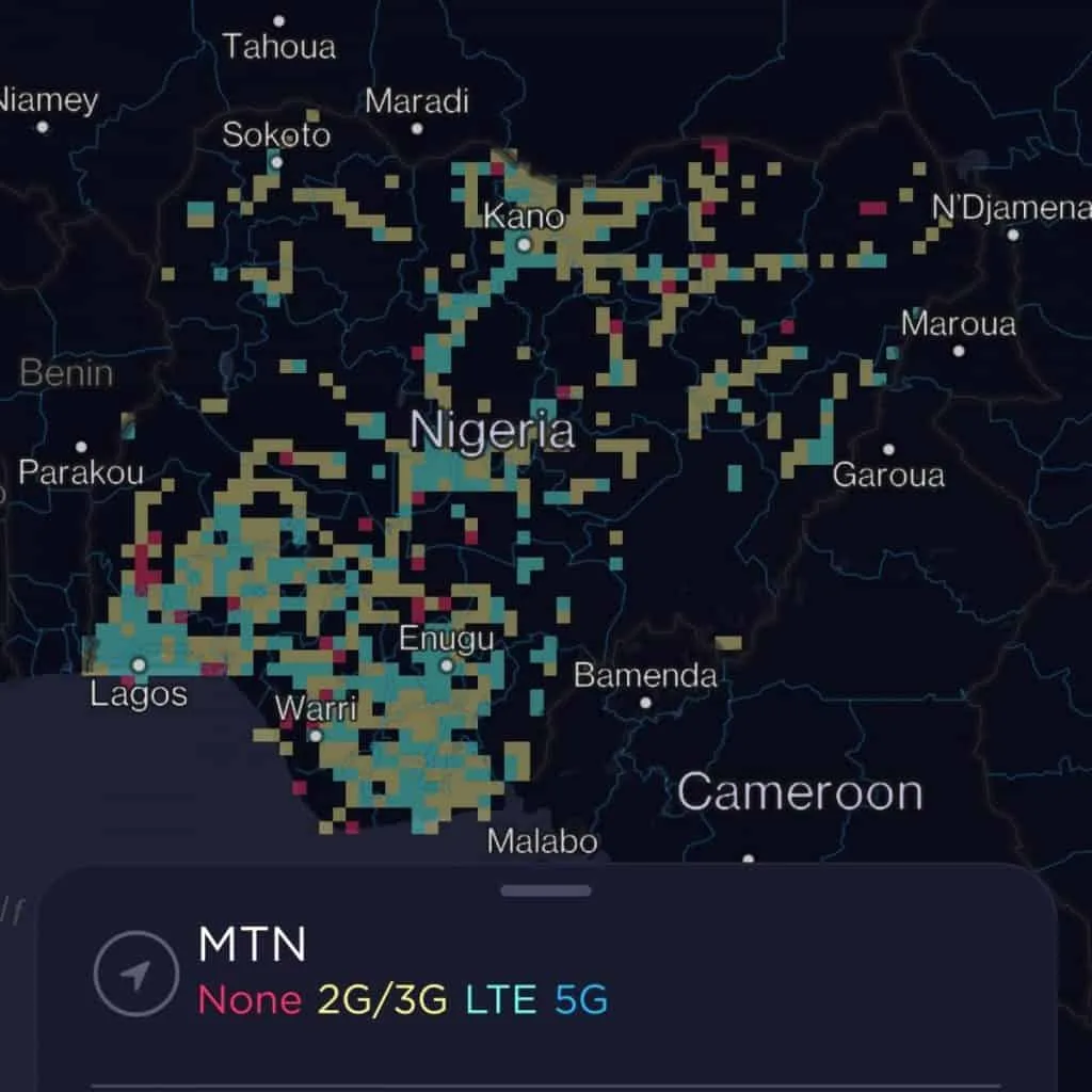 MTN Nigeria Coverage Map