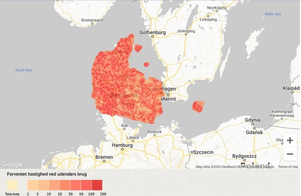 3 Denmark/Oister Coverage Map