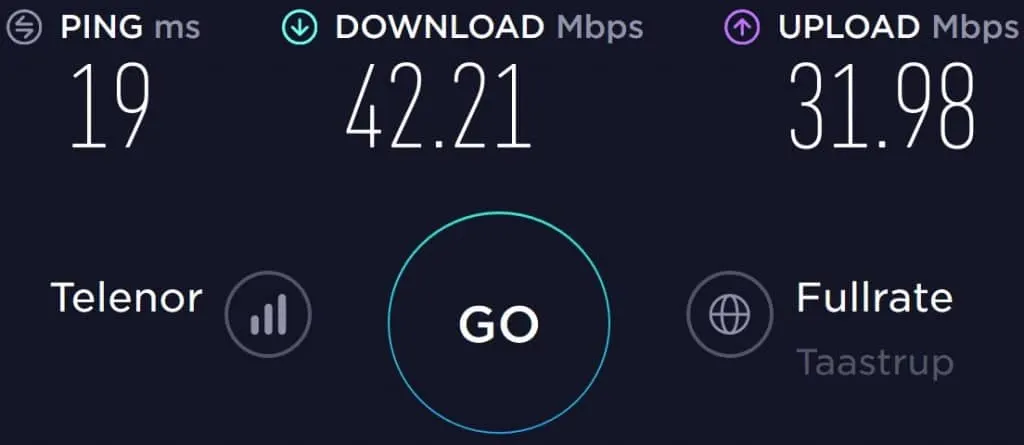 Lebara Denmark speed test in Copenhagen Central Station