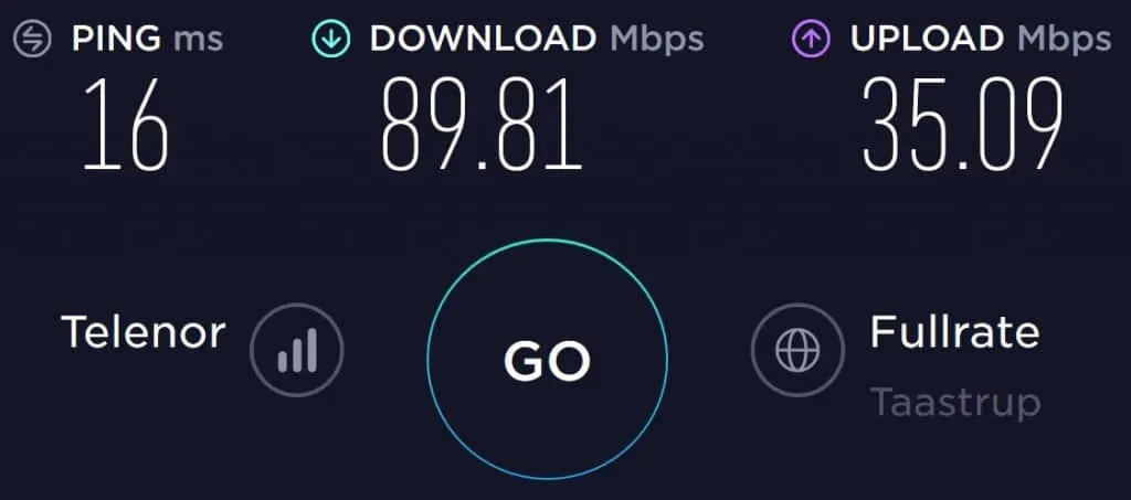 Lebara Denmark speed test at Copenhagen Kastrup Airport