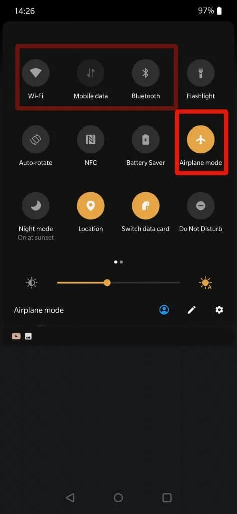 Enable Airplane Mode on an Android device