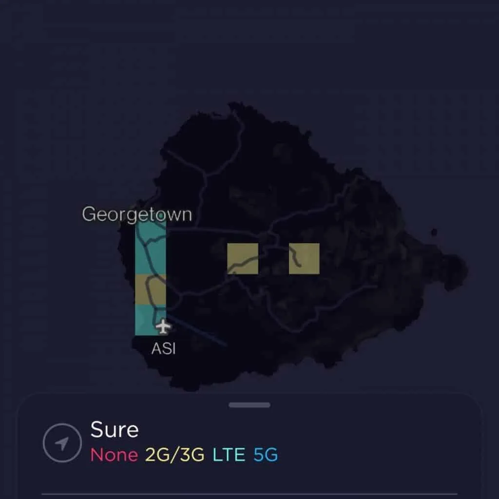 Sure Ascension Island Coverage Map