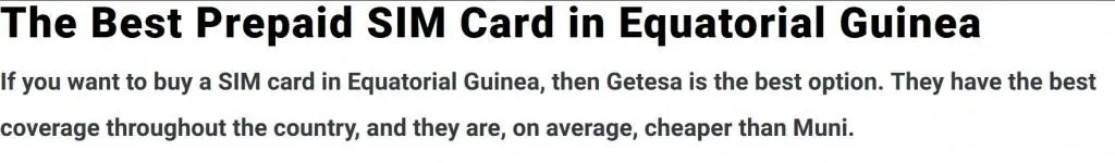 Best SIM Card in Equatorial Guinea