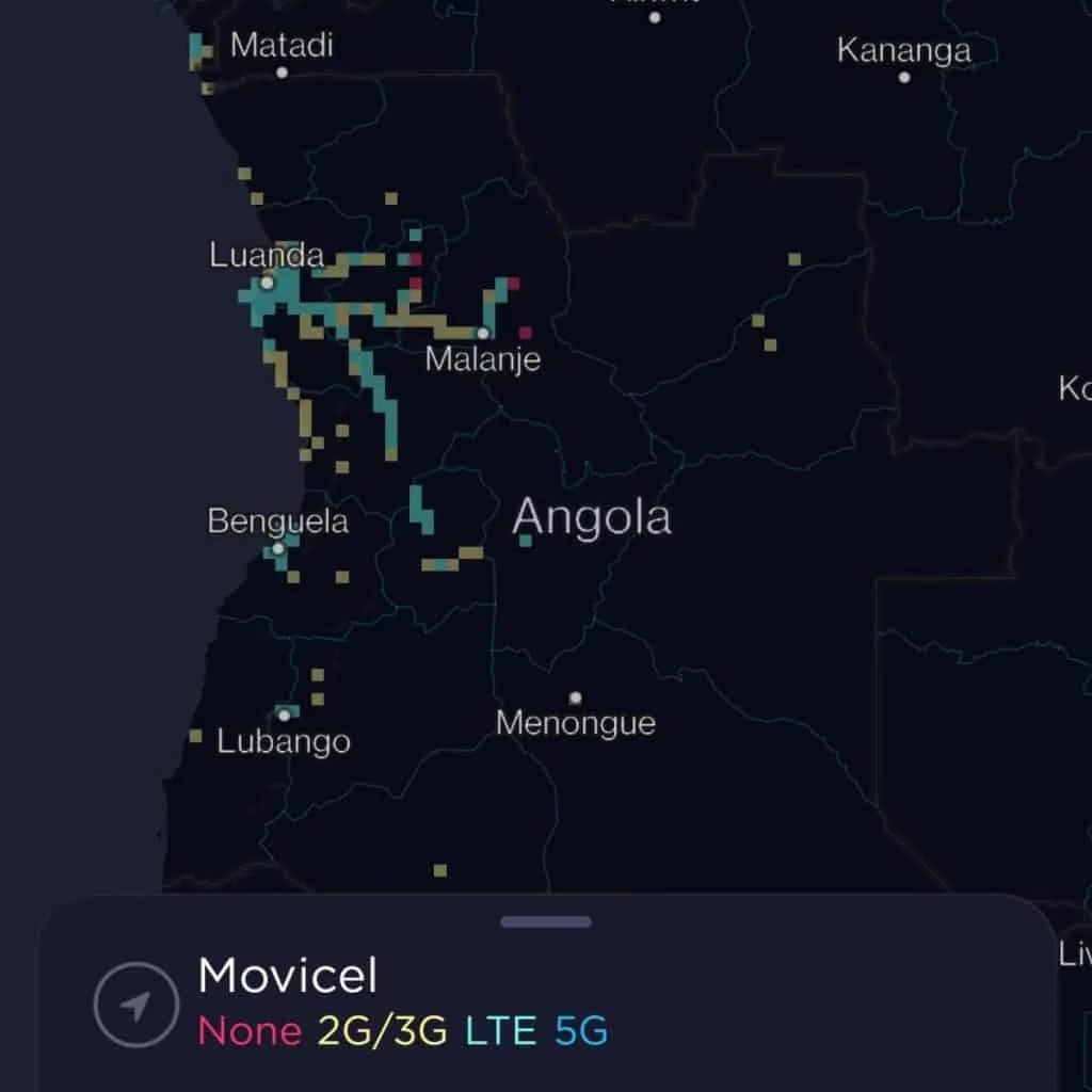 Movicel Angola Coverage Map