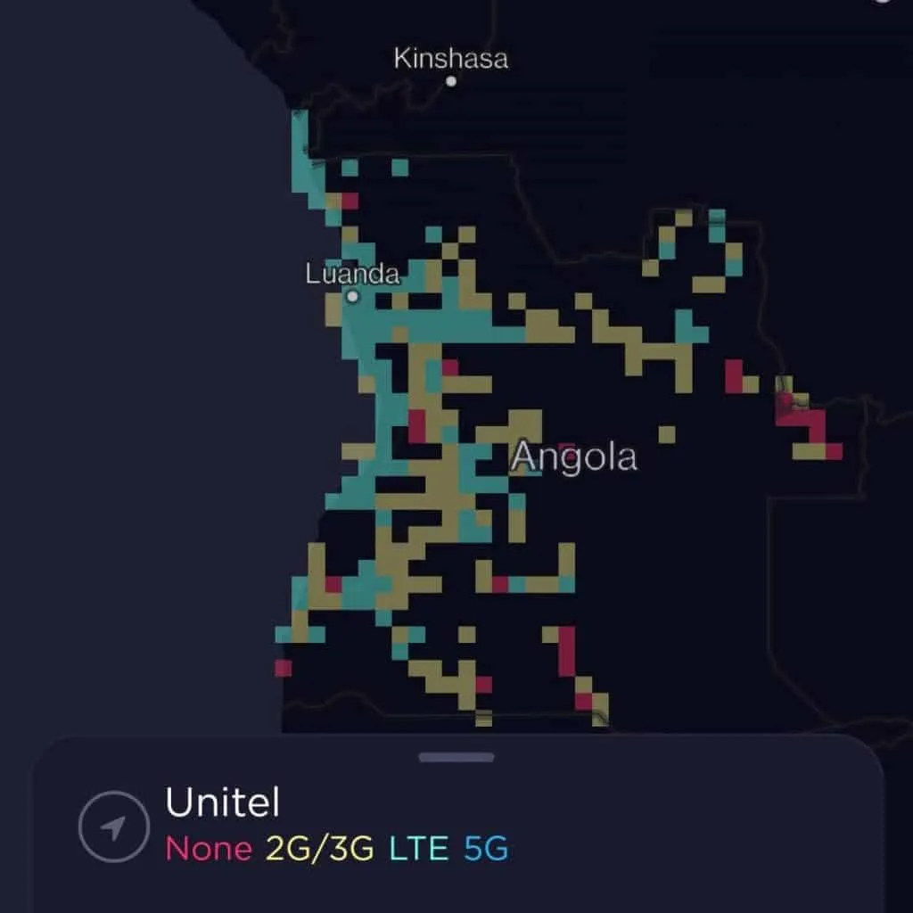 Unitel Angola Coverage Map