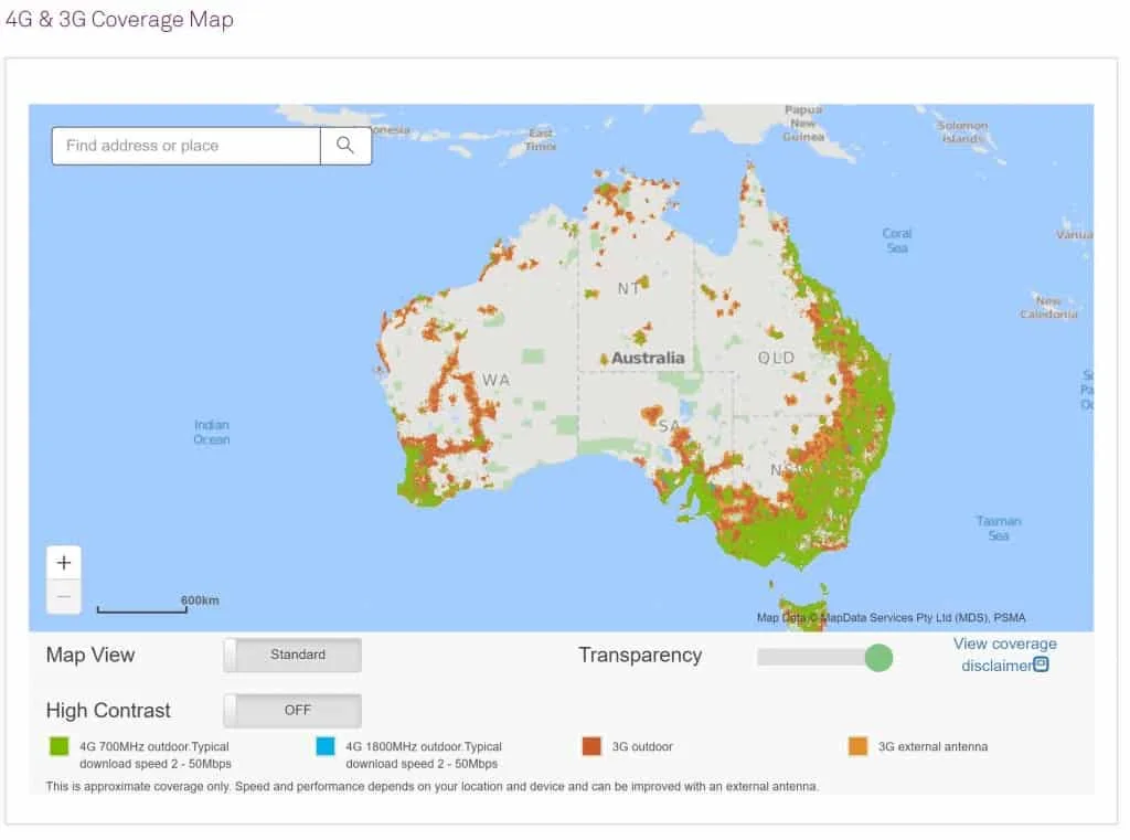 The Telstra Wholesale Network Coverage Map