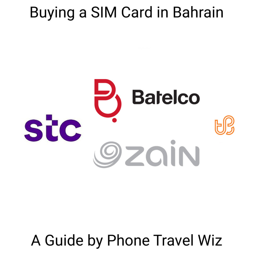 Buying a SIM Card in Bahrain Guide (logos of Batelco, STC & Zain)