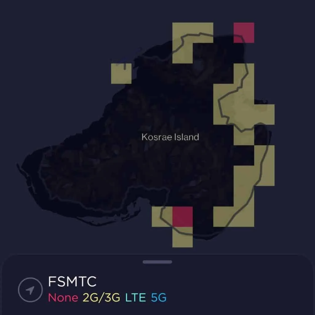 FSMTC Coverage Map on Kosrae