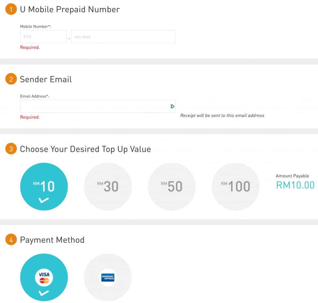 U Mobile Top Up With Online Prepaid Top Up Instructions