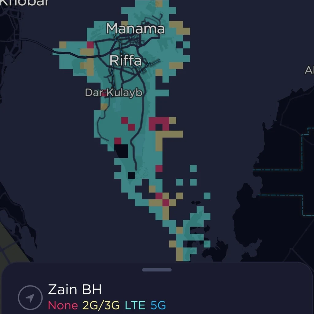 Zain Bahrain Coverage Map