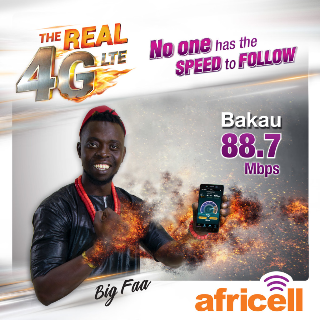 Africell The Gambia 4G LTE Speed Test Result in Bakau