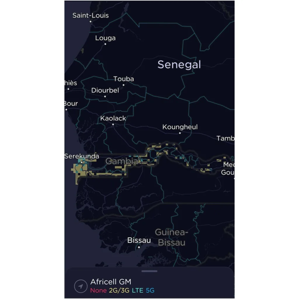 Africell The Gambia Coverage Map
