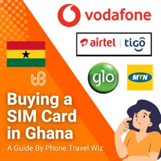 Buying a SIM Card in Ghana Guide (logos of MTN, Vodafone, AirtelTigo & Glo)